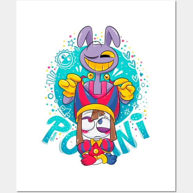 JAX AND POMNI THE AMAZING DIGITAL CIRCUS Wall Art by Draw For Fun 